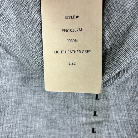 Pink Rose Cowl Neck 3/4 Sleeve Gray/Grey Sweater with Ruched Sides Large - Picture 9 of 9